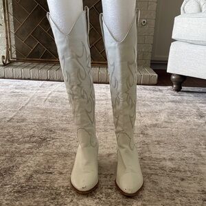 Billini White Western Heeled Boots